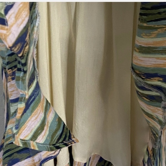 Free People Sleeveless Elongated Stripe Ruffle Minidress size Small - Picture 7 of 11